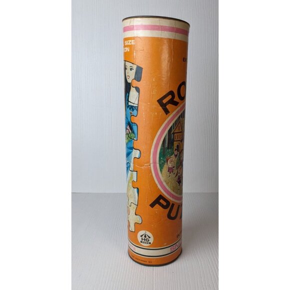 Vintage HG Toys Snow White Round 75 Piece Jigsaw Puzzle in Can 12” - Picture 12 of 16